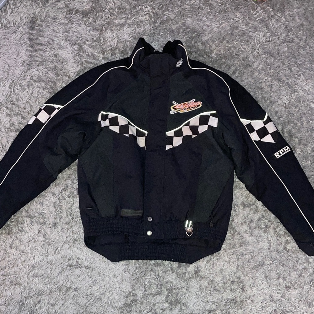 Mens ski-doo team Bombardier Jacket Checkered snowmobiling winter vintage small